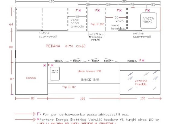 disegno banco bar brillante