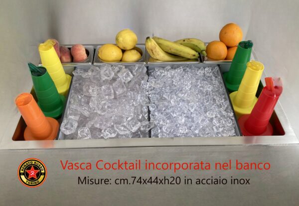 Vasche per cocktail da incasso cm.74xp44xh20