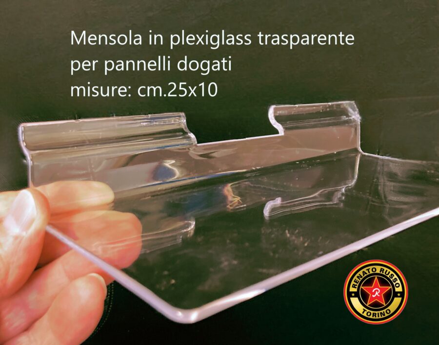 ripiani in plexiglass per pannelli a doghe